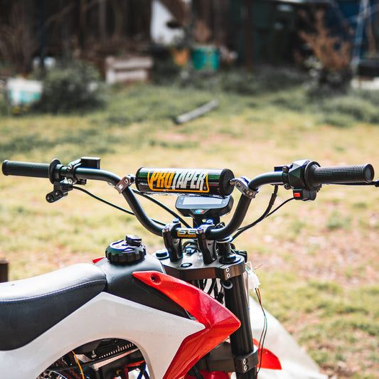 ProTaper SE KLX110 DRZ110 seven-eighths inch handlebars with crossbar for Razor pit bike builds